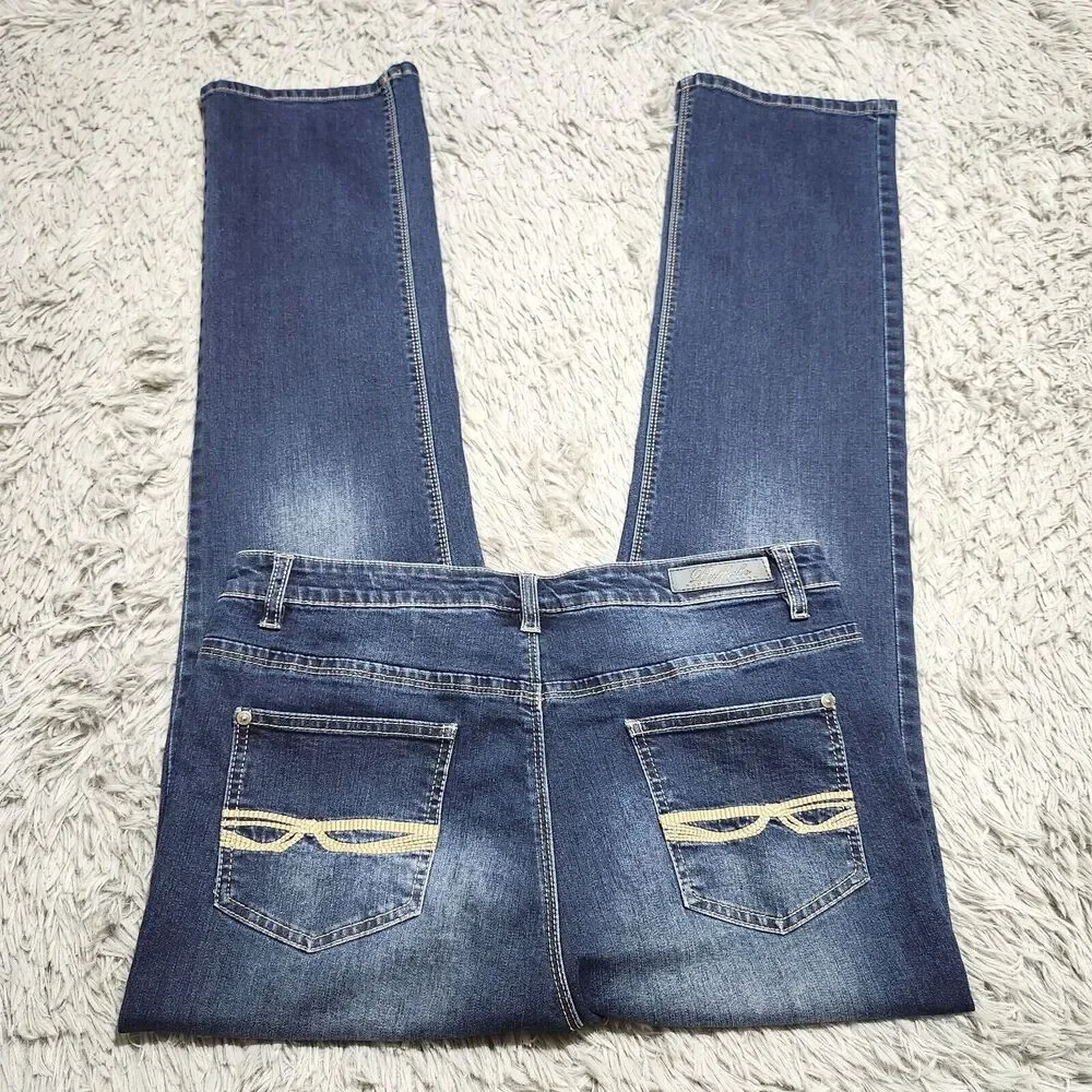 Buffalo David Britton Misha Jeans Womens 12x32 (34x32) Mid Straight Leg Stretch‎